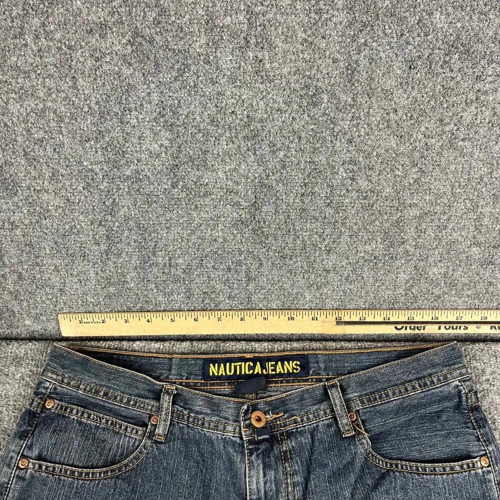 Nautica Jeans Mens 34x34‎ Blue Straight Leg Classic Fit Denim Pants Casual